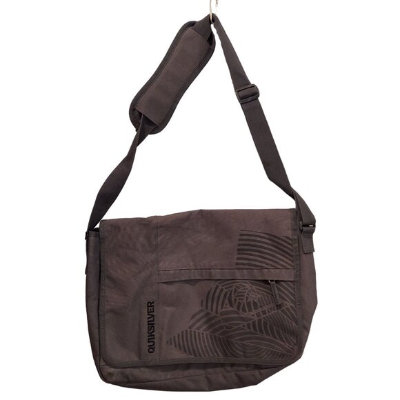 Quiksliver Shoulder Messenger Bag Gray Satchel Computer book School Career Pad - Picture 1 of 15